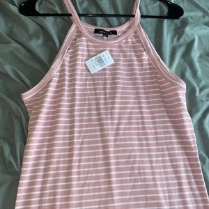 NWT. 2X. Pink and white stripe dress that goes down to your knees